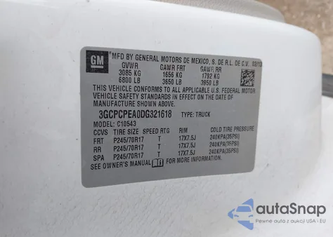 2013 Chevrolet Silverado 1500 Work Truck from USA, damaged, VIN 3GCPCPEA0DG321618